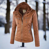 Giacca in pelle PU elegante, versatile e di alta qualità per donna