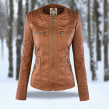 Giacca in pelle PU elegante, versatile e di alta qualità per donna