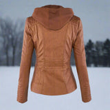 Giacca in pelle PU elegante, versatile e di alta qualità per donna