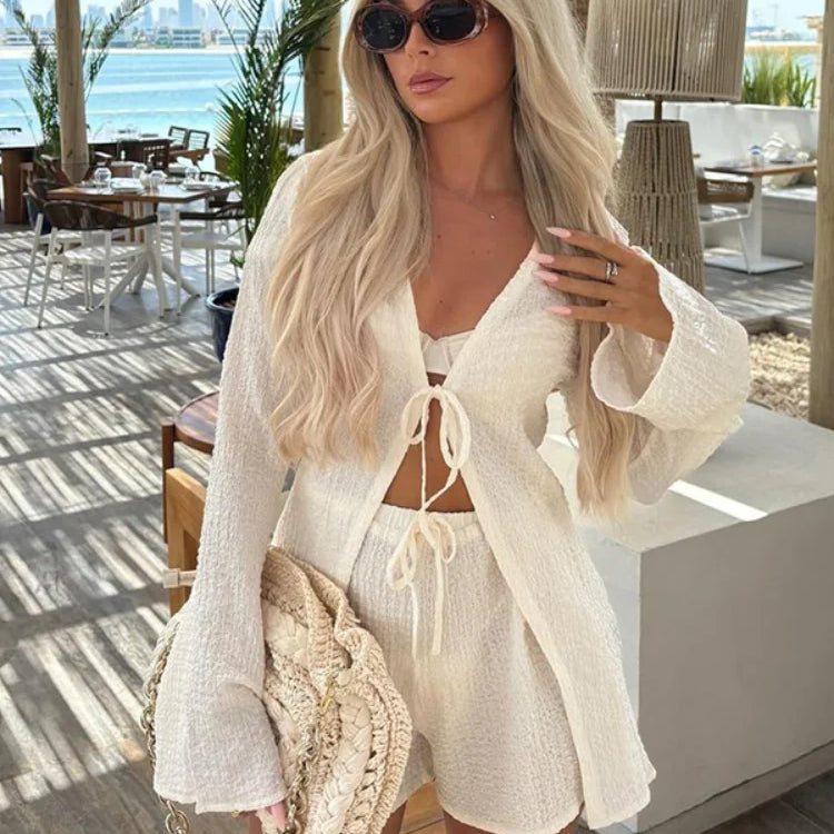 Completo da ufficio ampio e largo in cotone e lino rosa