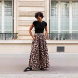 Gonna lunga da donna – Pieghe fluide – Stampa audace – Elegante taglio svasato