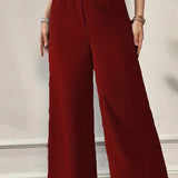 Pantaloni larghi da donna – Vita alta – Tessuto traspirante e fluido – Lunghezza alla caviglia