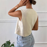 Gilet da donna – Taglio strutturato – Senza maniche – Tessuto traspirante – Stile casual