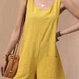 Tuta da donna – Spalline regolabili – Scollo a barchetta – Tasche applicate