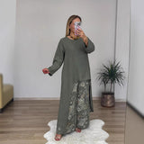 Tunica da donna – Vestibilità ampia – Cotone traspirante – Maniche lunghe – Orlo asimmetrico