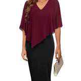 Abito da donna – Taglio aderente – Scollo a V – Tessuto fluido – Elegante lunghezza midi