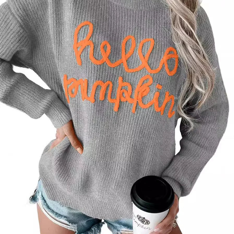 Maglione da donna – Vestibilità rilassata – Maglia di lana – Trama a coste – Motivo all'uncinetto