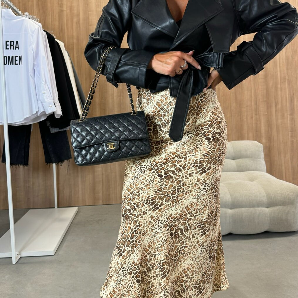 Gonna midi da donna – Vita alta – Taglio svasato – Stampa audace