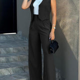 Gilet da donna – Taglio aderente – Chiusura classica con bottoni – Stile abito strutturato