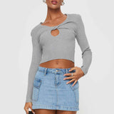 Minigonna da donna – Vestibilità slim – Denim strutturato – Tasche anteriori – Chiusura con zip e bottone