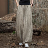 Pantaloni da donna – Vestibilità ampia – Tessuto traspirante – Vita elasticizzata – Stile lanterna