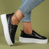 Sneakers da donna con plateau - Texture trapuntata - Facili da indossare - Look casual moderno