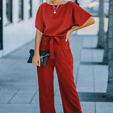 Tuta da donna – Vestibilità comoda – Gambe larghe – Vita regolabile – Tessuto leggero