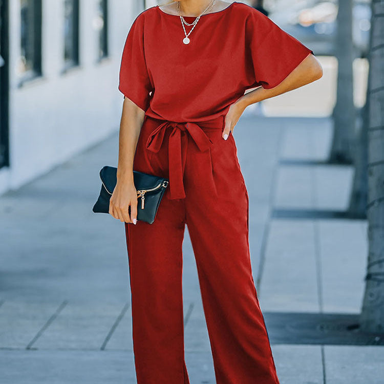 Tuta da donna – Vestibilità comoda – Gambe larghe – Vita regolabile – Tessuto leggero