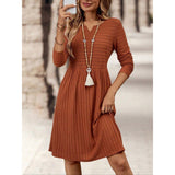 Abito da donna – Maglia morbida – Vestibilità comoda – Maniche lunghe – Scollo a V