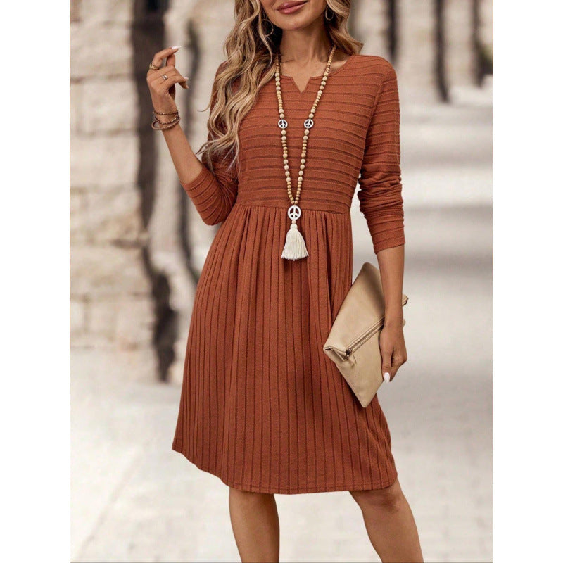 Abito da donna – Maglia morbida – Vestibilità comoda – Maniche lunghe – Scollo a V