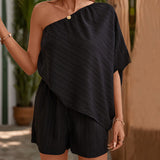 Tuta da donna – Monospalla – Tessuto testurizzato – Vestibilità comoda