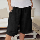 Pantaloncini da donna – Vestibilità comoda – Vita elasticizzata – Fibre naturali traspiranti