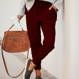 Pantaloni jogger da donna – Vestibilità comoda – Cotone morbido – Vita elasticizzata – Tasche