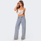 Top corto da donna – Schiena scoperta con paillettes – Scollatura profonda – Stile serale sexy