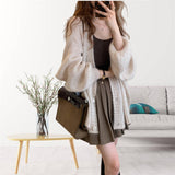 Cardigan in maglia ampio da donna - Maniche lunghe, davanti aperto