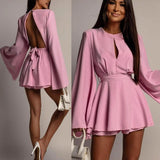 Tuta elegante da donna - Maniche svasate - Vita alta