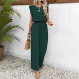 Completo da casa da donna – Top in pizzo senza maniche – Pantaloni a gamba larga con coulisse regolabile