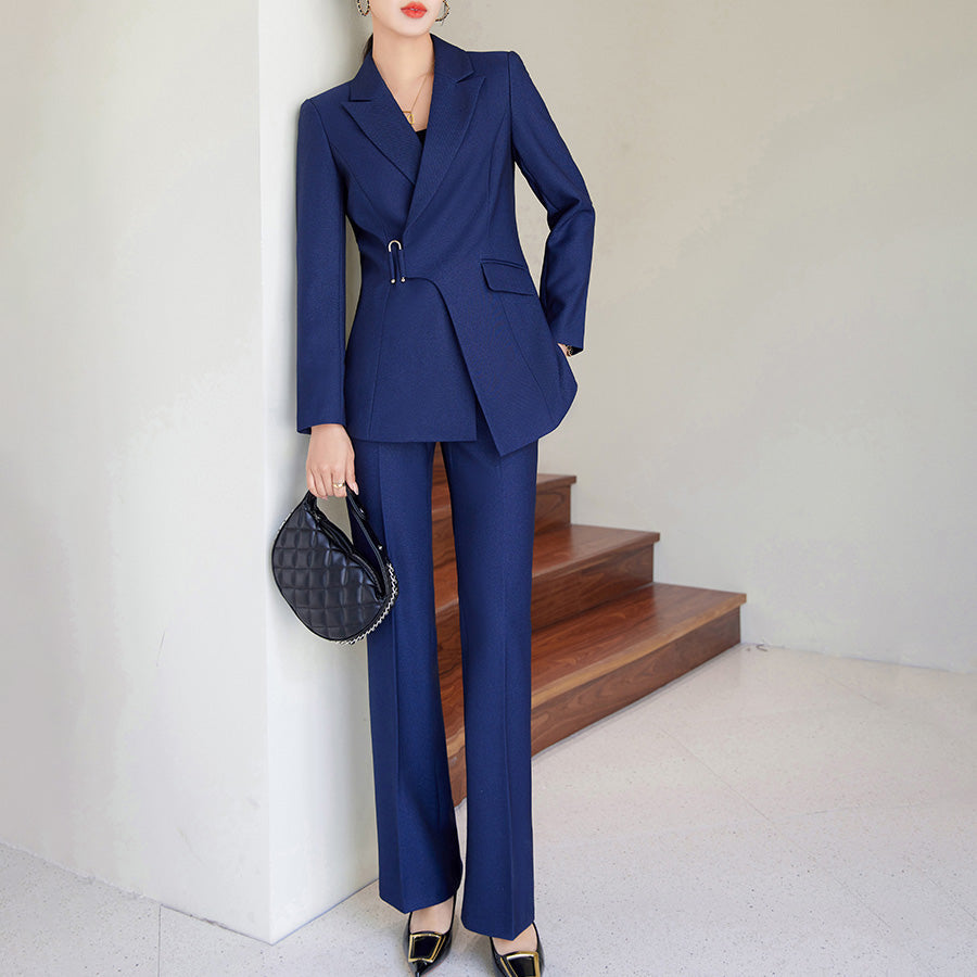 Completo blazer e pantaloni da donna – Vestibilità slim – Tessuto di alta qualità – Stile elegante