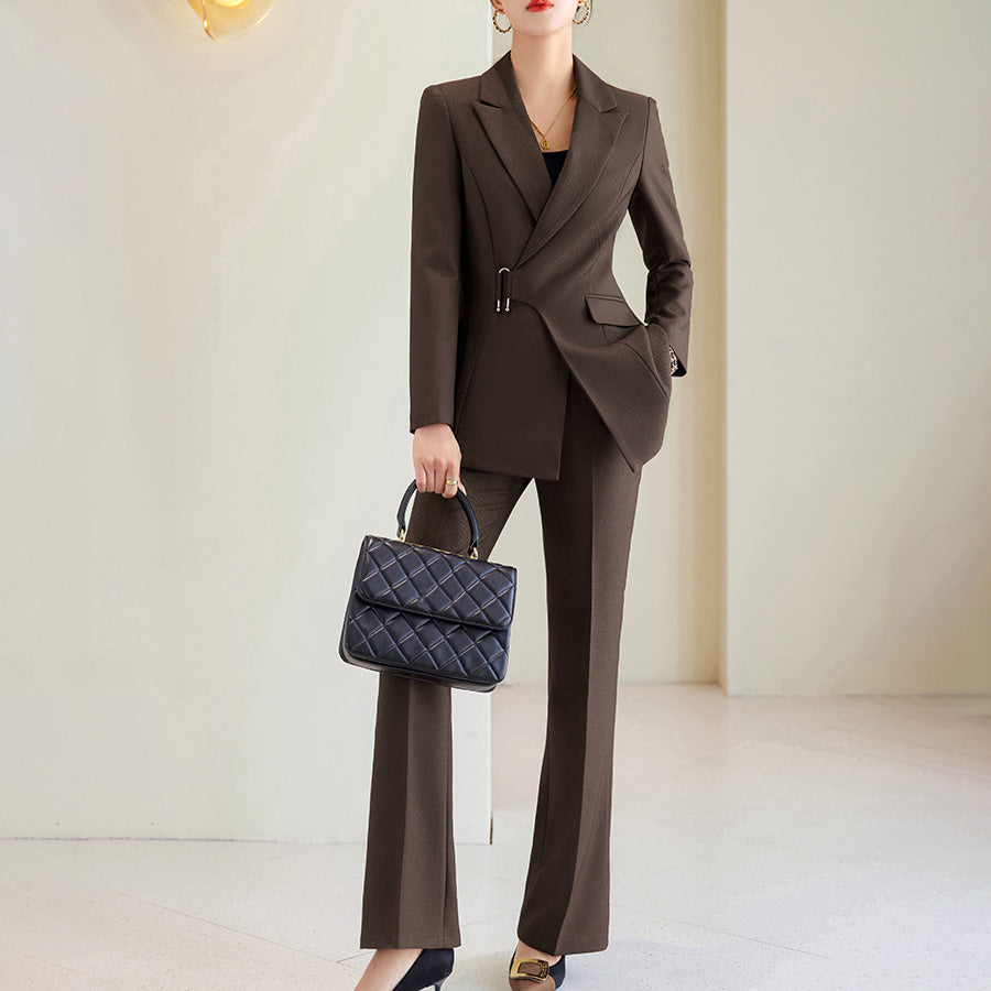 Completo blazer e pantaloni da donna – Vestibilità slim – Tessuto di alta qualità – Stile elegante