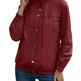 Trench da donna – Impermeabile con cappuccio – Vestibilità comoda – Bottoni automatici