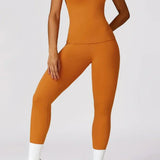 Completo sportivo da donna - Leggings modellanti e maglietta aderente - Traspirante ed elasticizzato