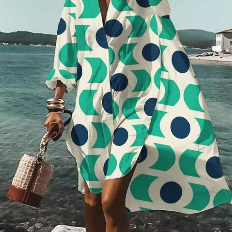 Fina - Abito colorato e ampio con fantasie estive