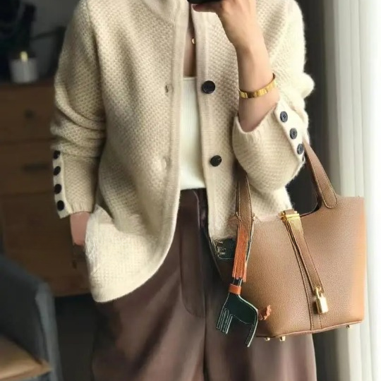 Giacca da donna in lana cashmere, calda e confortevole