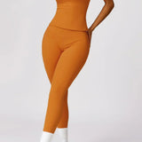 Completo sportivo da donna - Leggings modellanti e maglietta aderente - Traspirante ed elasticizzato