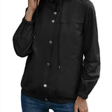 Trench da donna – Impermeabile con cappuccio – Vestibilità comoda – Bottoni automatici