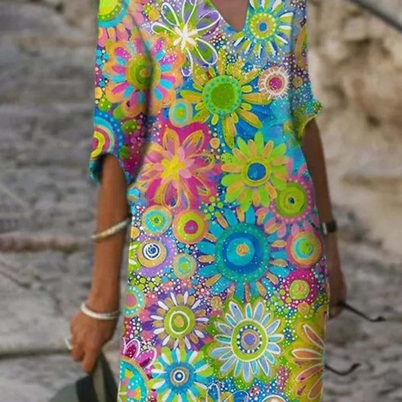 Lou - Abito comodo con motivo floreale