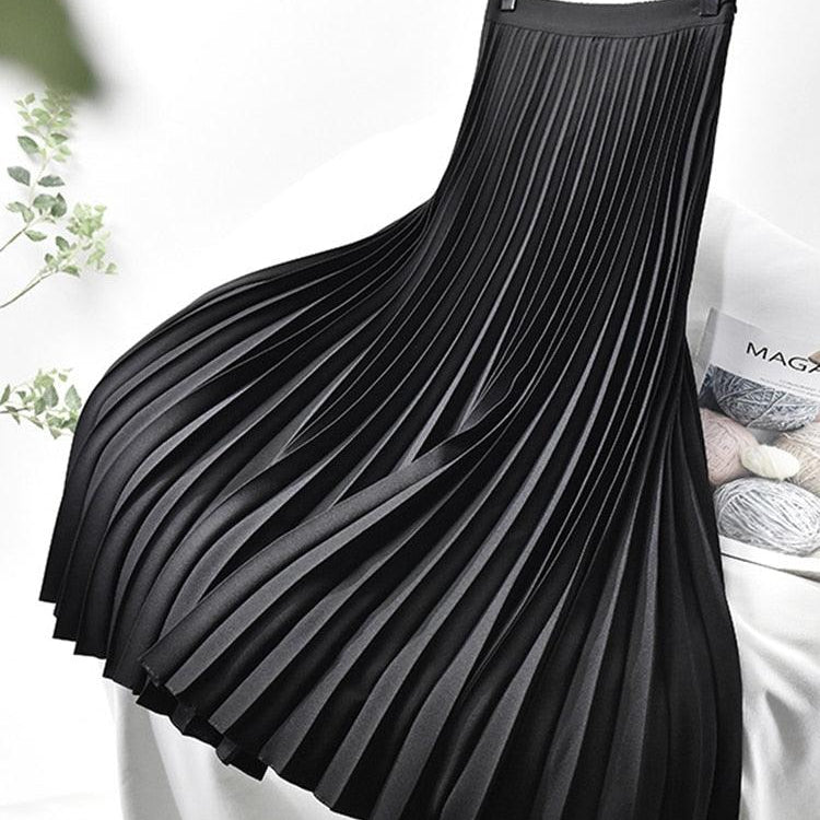 EMILIA – Elegante gonna plissettata a vita alta da donna