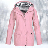 Elegante giacca impermeabile e antivento da donna