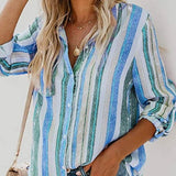 Camicia da donna - Cotone traspirante - Vestibilità classica - Elegante motivo colorato
