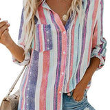 Camicia da donna - Cotone traspirante - Vestibilità classica - Elegante motivo colorato