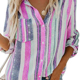 Camicia da donna - Cotone traspirante - Vestibilità classica - Elegante motivo colorato