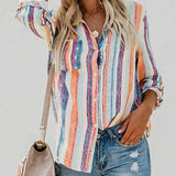 Camicia da donna - Cotone traspirante - Vestibilità classica - Elegante motivo colorato