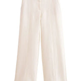 Completo da donna – Giacca corta con bottoni a maniche corte – Pantaloni sartoriali a gamba larga