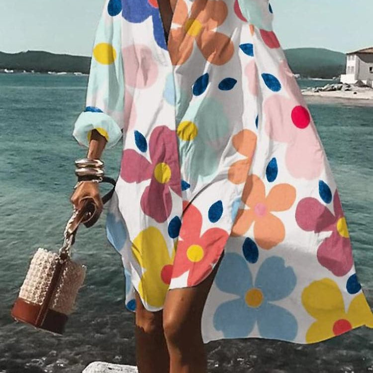 Fina - Abito colorato e ampio con fantasie estive