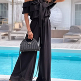 Tuta da donna – Spalle scoperte – Vita regolabile – Gambe larghe e fluide