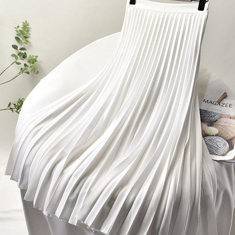 EMILIA – Elegante gonna plissettata a vita alta da donna