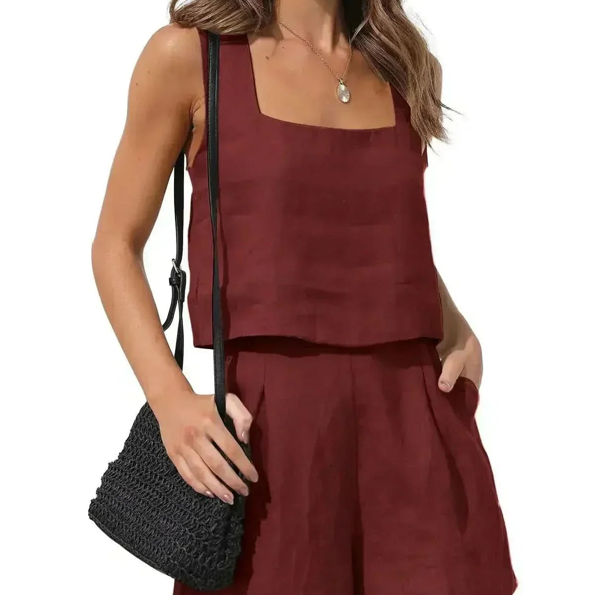 Completo da donna - Giacca elegante e pantaloncini - Tessuto leggero - Taglio moderno