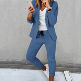 Completo blazer e tuta da jogging da donna – Vestibilità comoda – Tessuto morbido e traspirante – Coulisse in vita
