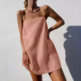 Abito casual da donna – Vestibilità ampia – Spalline sottili – Tessuto leggero e traspirante