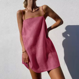 Abito casual da donna – Vestibilità ampia – Spalline sottili – Tessuto leggero e traspirante